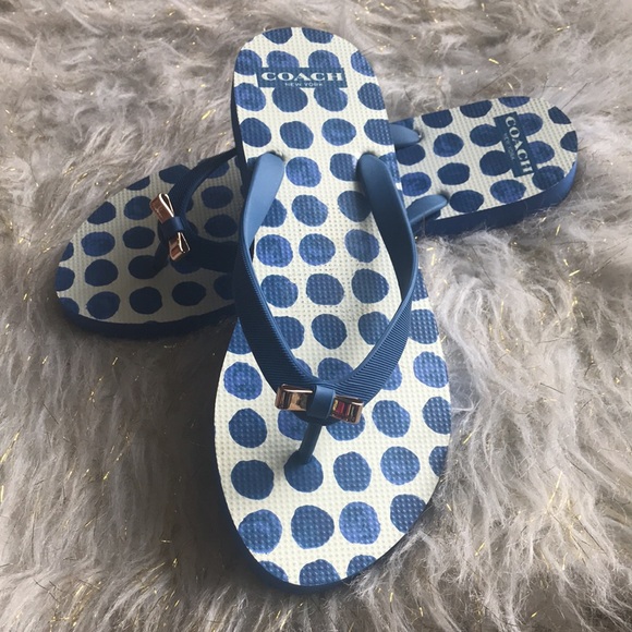 Coach Amel Bow Flip Flops Signature Thong Sandals - Picture 2 of 6